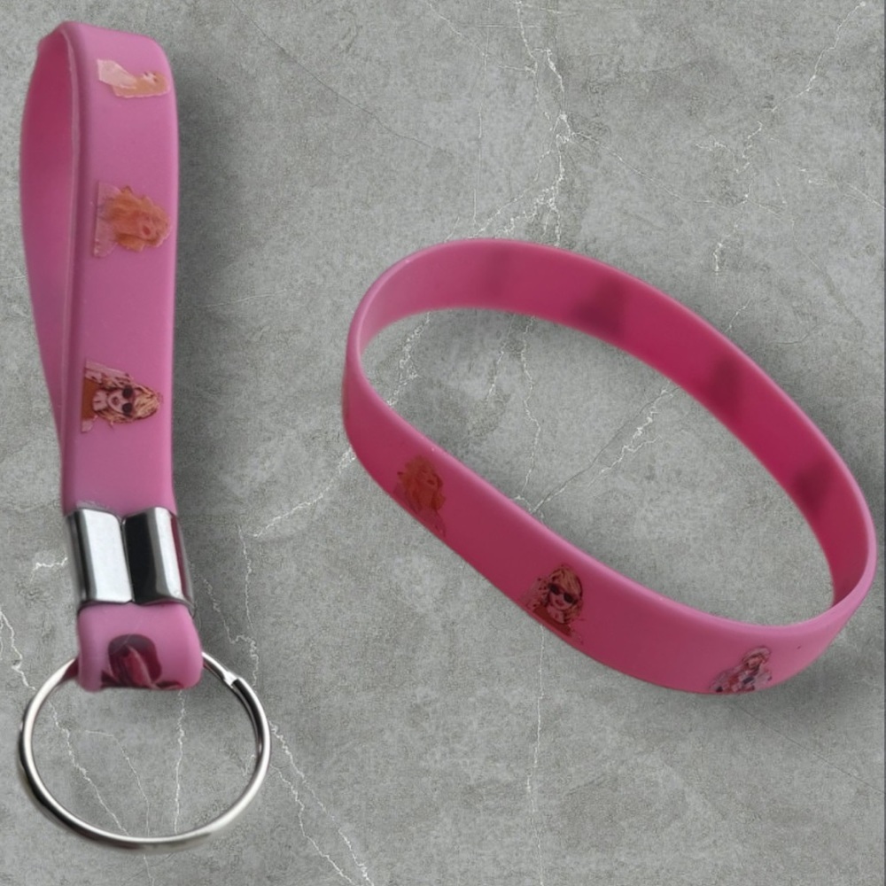 $5 Add-On 🆕Taylor Swift Pastel Pink Bracelet and Wristlet Keychain - Picture 3 of 12